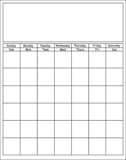 SHAPES ETC. Vertical Calendar - White