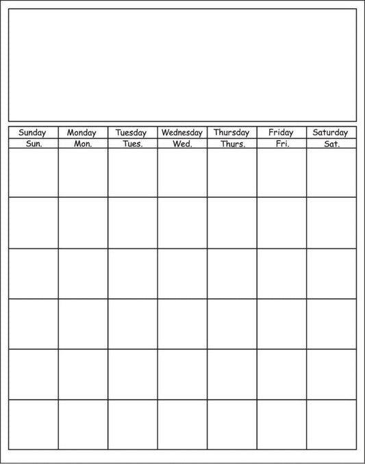 SHAPES ETC. Vertical Calendar - White