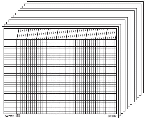 SHAPES ETC. Horizontal Chart Set of 12 - White