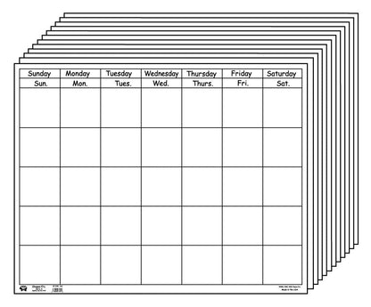 SHAPES ETC. Horizontal Calendar - Set of 12 White