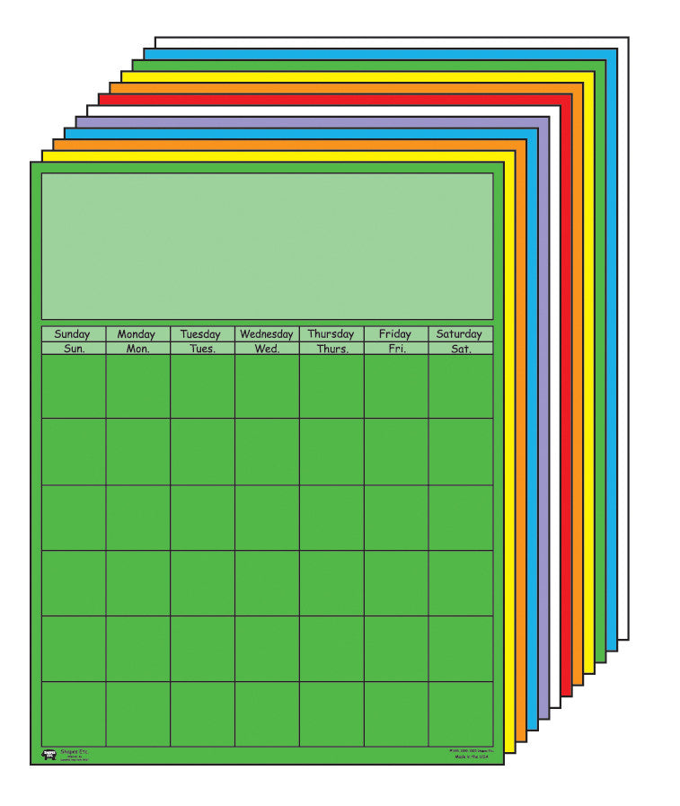 SHAPES ETC. Vertical Calendar - Set of 12