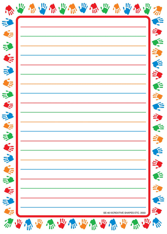 SHAPES ETC. Large Notepad - Hands/Lined