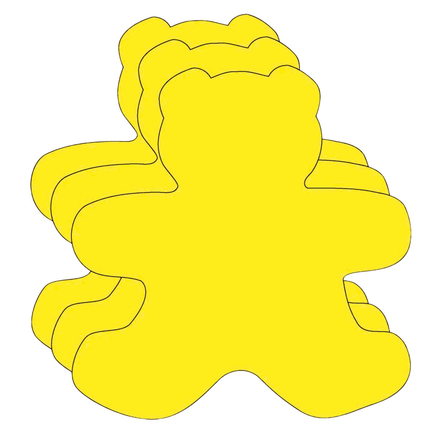 SHAPES ETC. Large Single Color Cut-Out - Yellow Teddy Bear