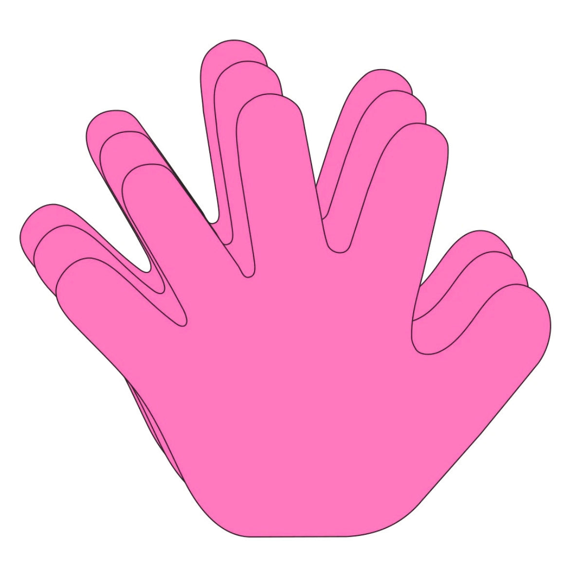 SHAPES ETC. Hand Single Color Creative Cut-Outs, 5.5" -Pink Hand