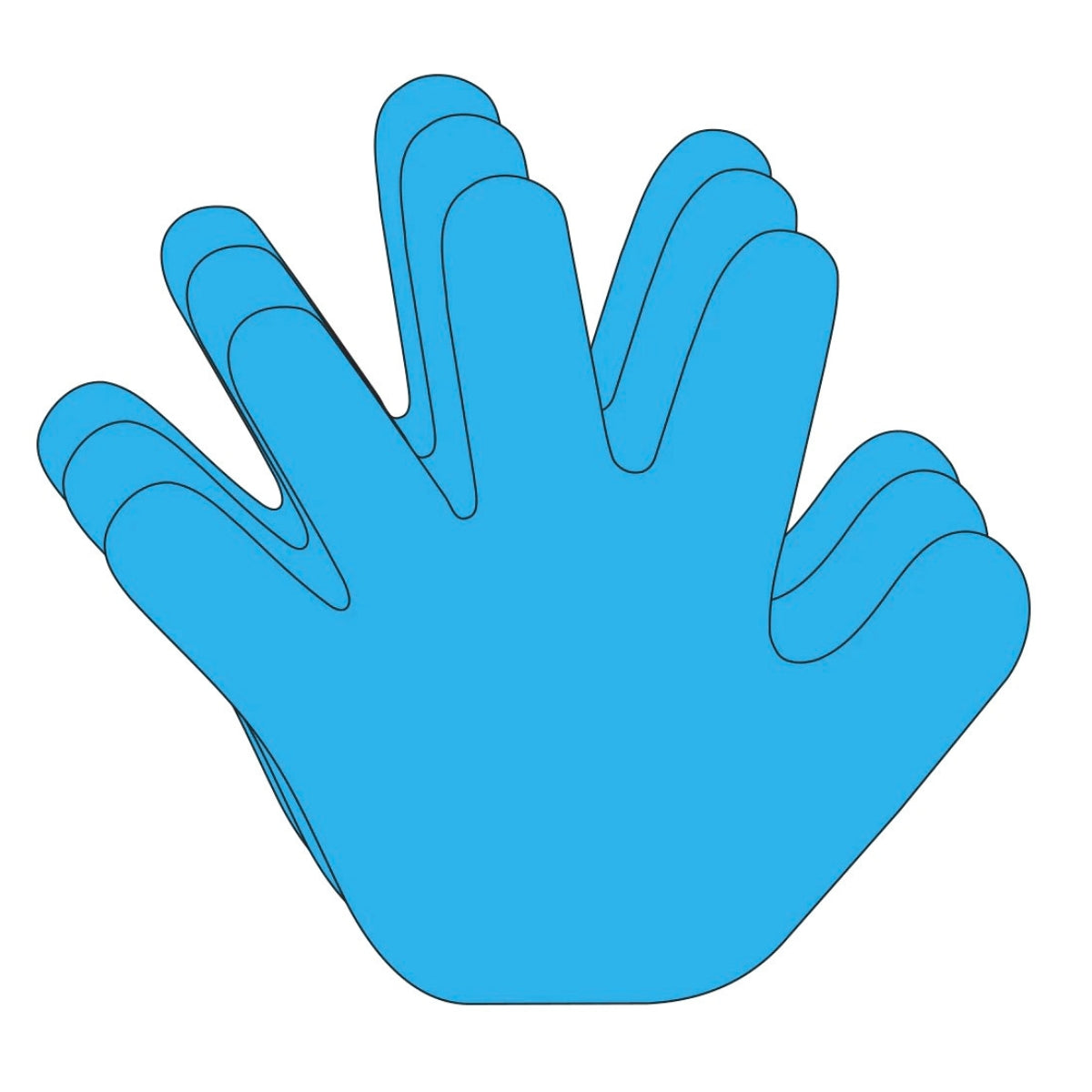 SHAPES ETC. Hand Single Color Creative Cut-Outs, 5.5" -Blue Hand