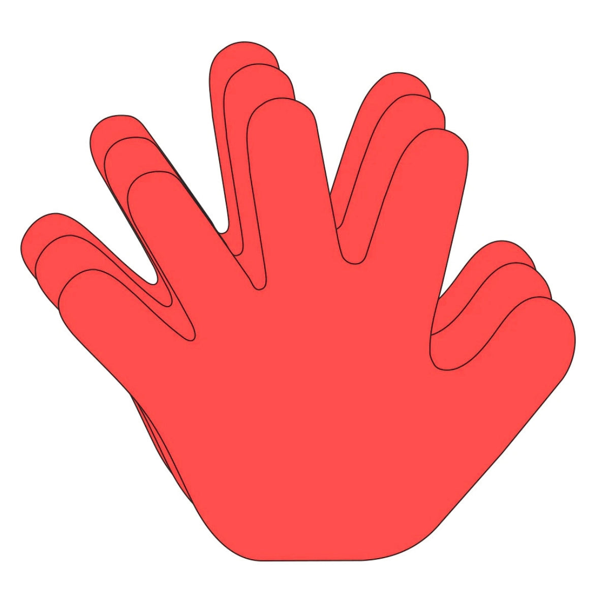 SHAPES ETC. Hand Single Color Creative Cut-Outs, 5.5" - Valentine's Hand Red