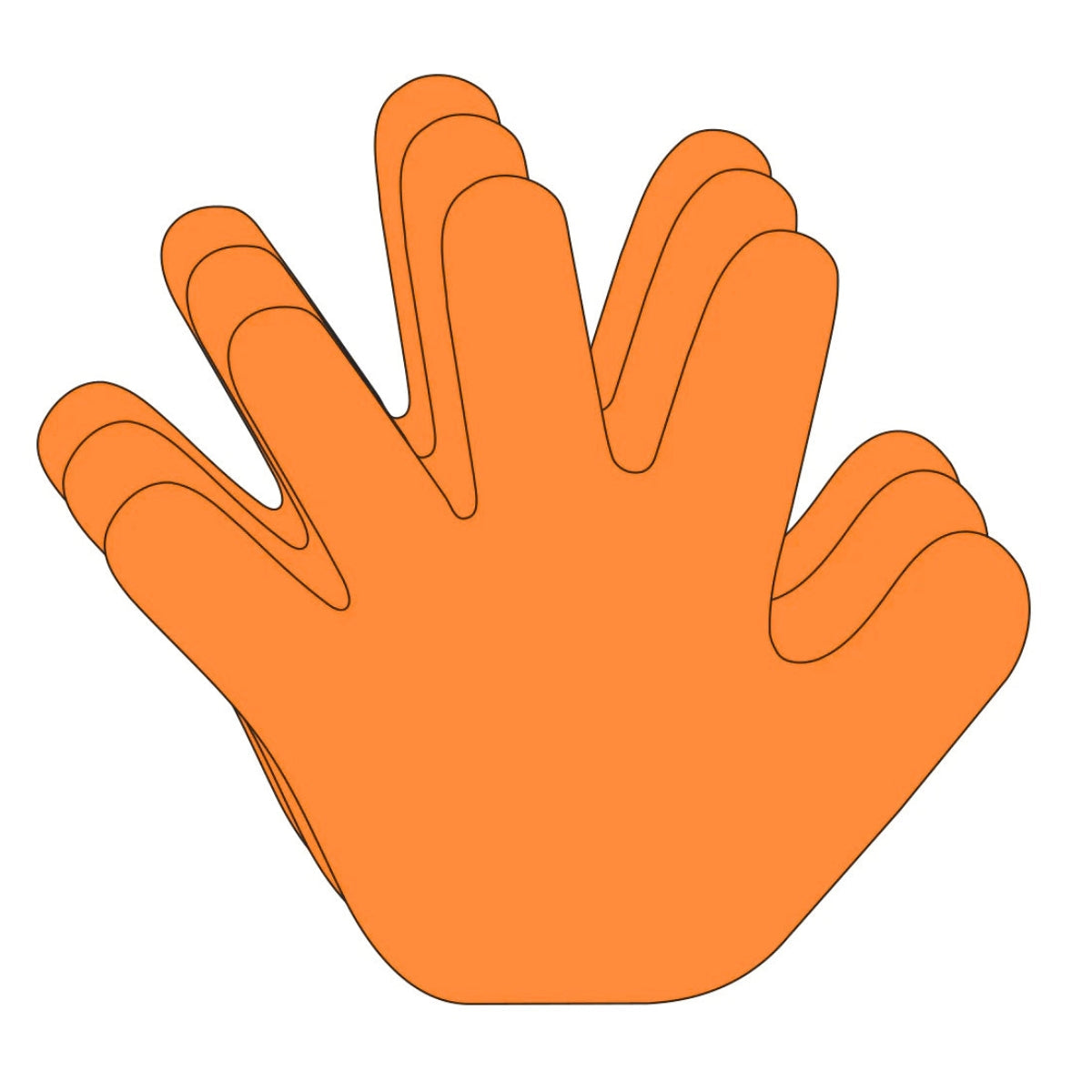 SHAPES ETC. Hand Single Color Creative Cut-Outs, 5.5" - Halloween Hand Orange