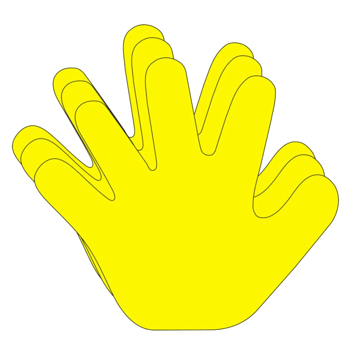 SHAPES ETC. Hand Single Color Creative Cut-Outs, 5.5" - Yellow Hand