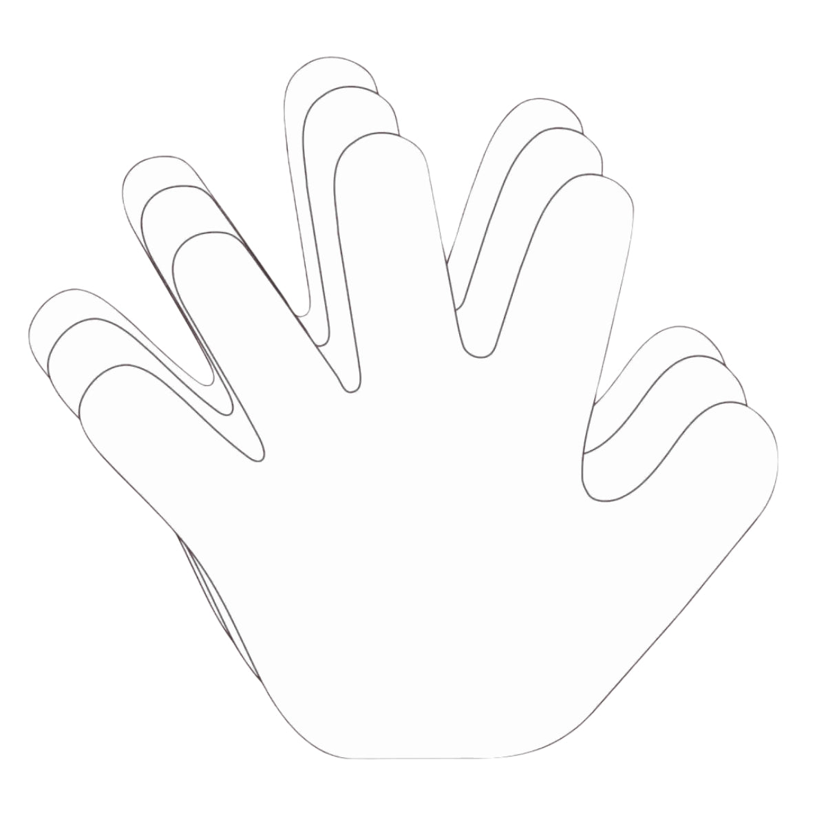 SHAPES ETC. Hand Single Color Creative Cut-Outs, 5.5" -White Hand