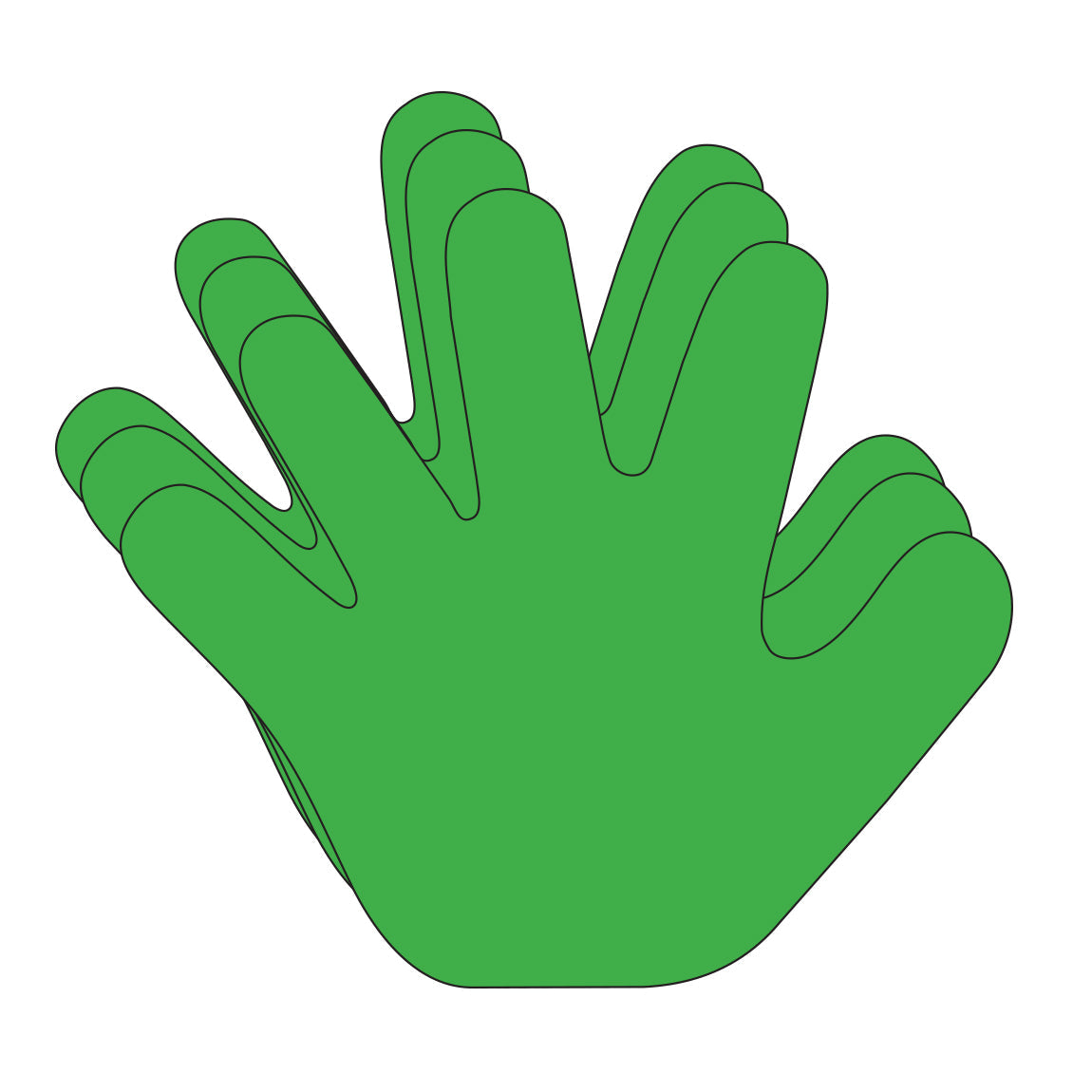 SHAPES ETC. Hand Single Color Creative Cut-Outs, 5.5" -Christmas Hand