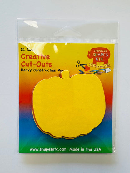 SHAPES ETC. Fall Thanksgiving Pumpkin Small Assorted Color Cut-Outs - 3in