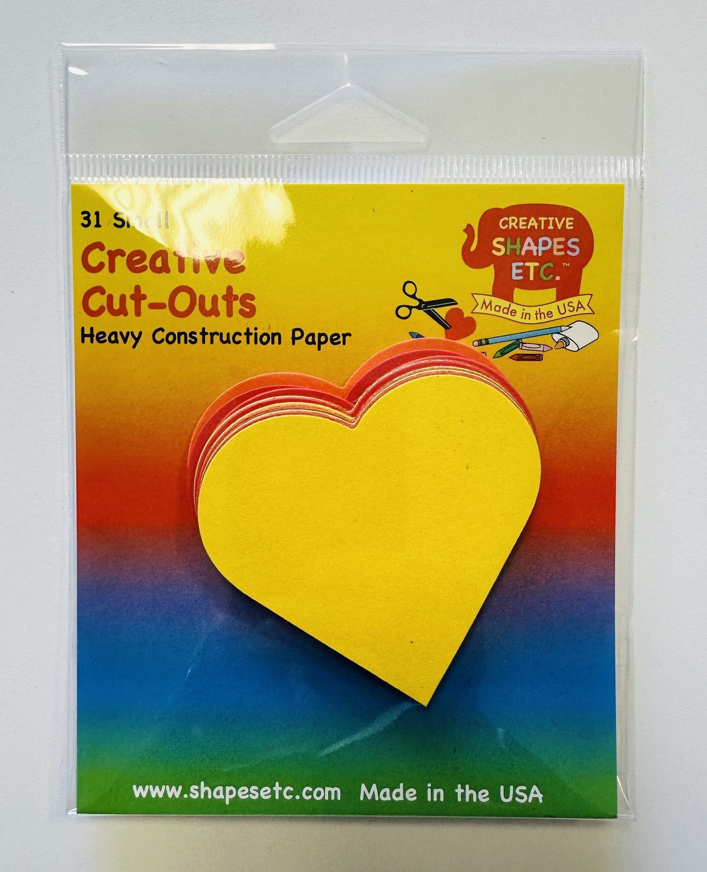 SHAPES ETC. Holiday Thanksgiving Heart  Small Assorted Color Cut-Outs - 2.5in