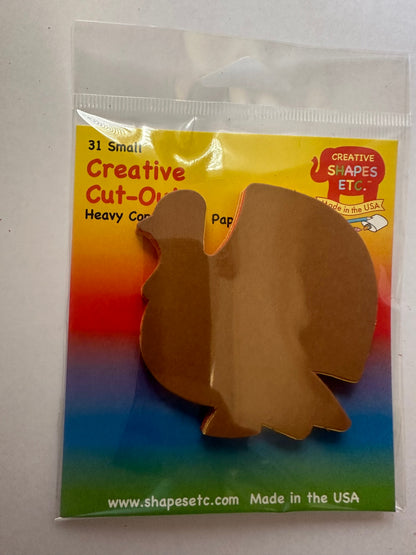 SHAPES ETC. Thanksgiving Turkey Small Assorted Color Cut-Outs - 3in