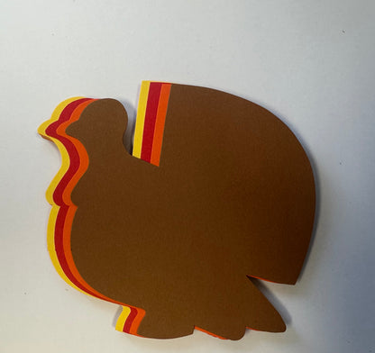SHAPES ETC.  124 Pcs Thanksgiving Turkey Large Assorted Color Cut-Outs - 5.5in