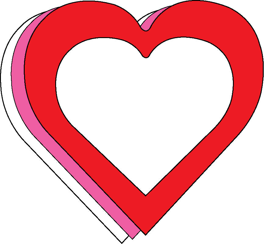 SHAPES ETC.Medium Open Heart Tri-Color Creative Cut-Outs- 4" x 3.75"