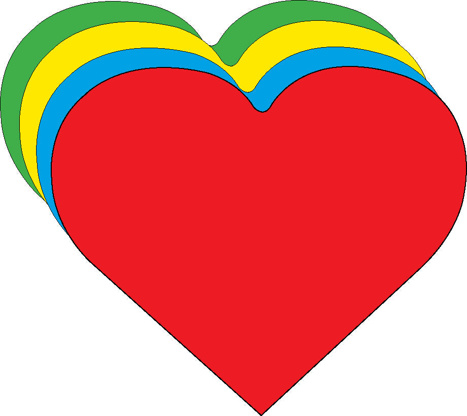 SHAPES ETC. Baby Heart Assorted Color Creative Cut-Outs- 2" x 2.75"