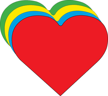 SHAPES ETC. Baby Heart Assorted Color Creative Cut-Outs- 2" x 2.75"