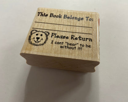 SHAPES ETC. Teacher's Stamp - Bear Book Belongs