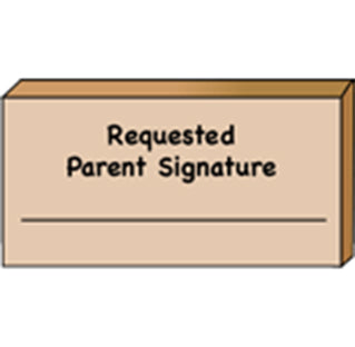 SHAPES ETC.  Teacher's Stamp - Requested Parent Signature
