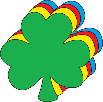 SHAPES ETC. Shamrock Assorted Color Creative Cut-Outs- 3"