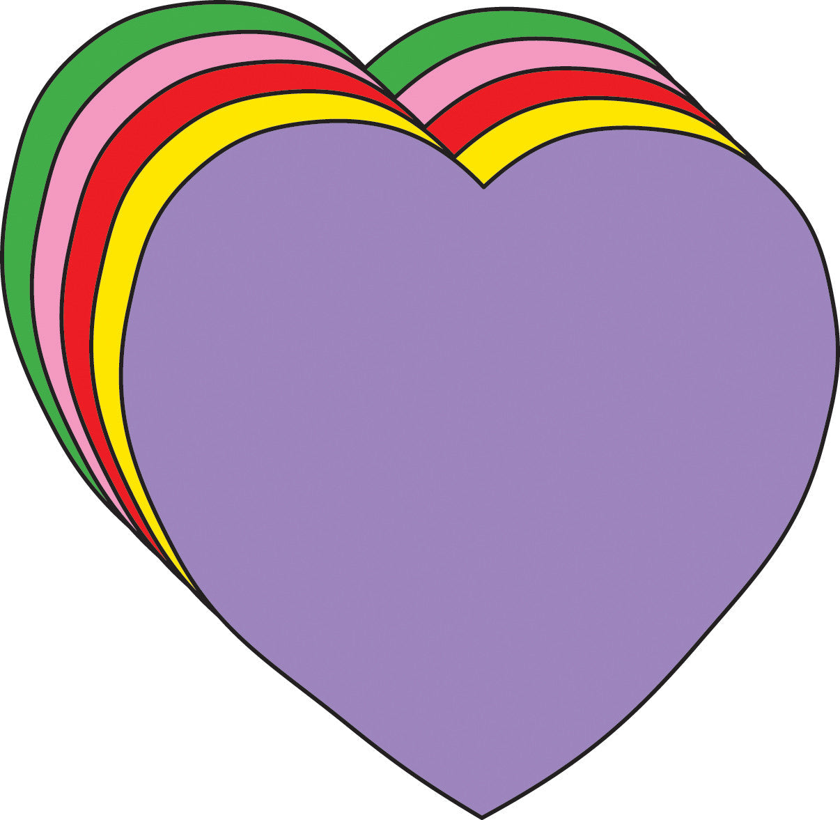 SHAPES ETC. Heart Assorted Color Creative Cut-Outs- 2.5"