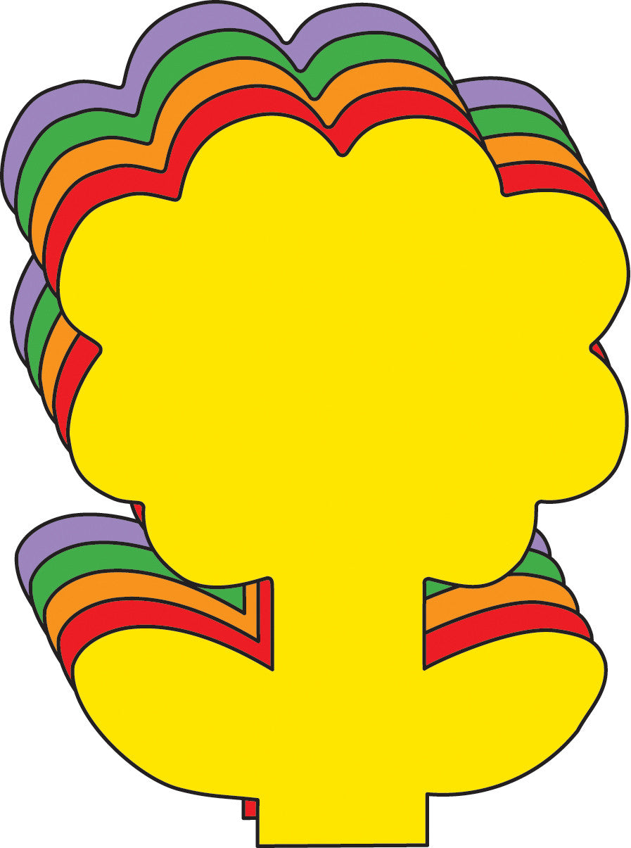 SHAPES ETC. Small Assorted Color Creative Foam Cut-Outs - Flower