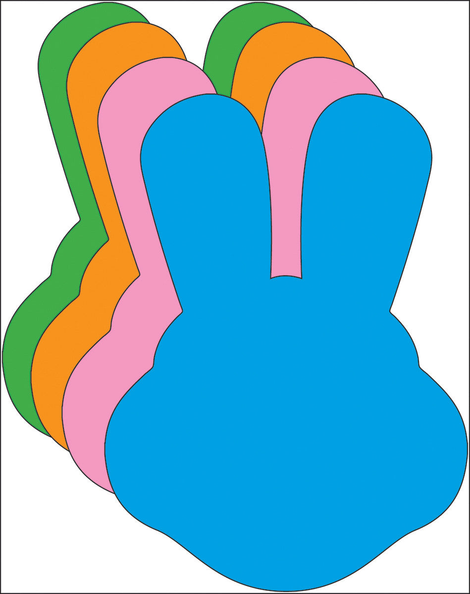 SHAPES ETC. Small Assorted Color Creative Foam Cut-Outs - Bunny With Ears