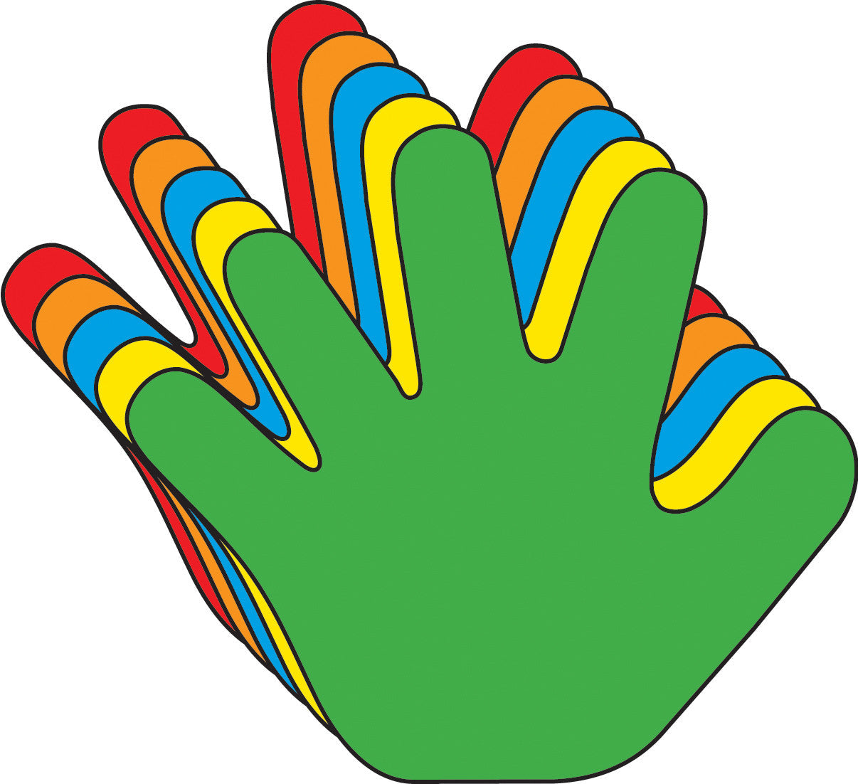 SHAPES ETC. Small Hand Foam Assorted Colors Creative Cut-Outs- 3”