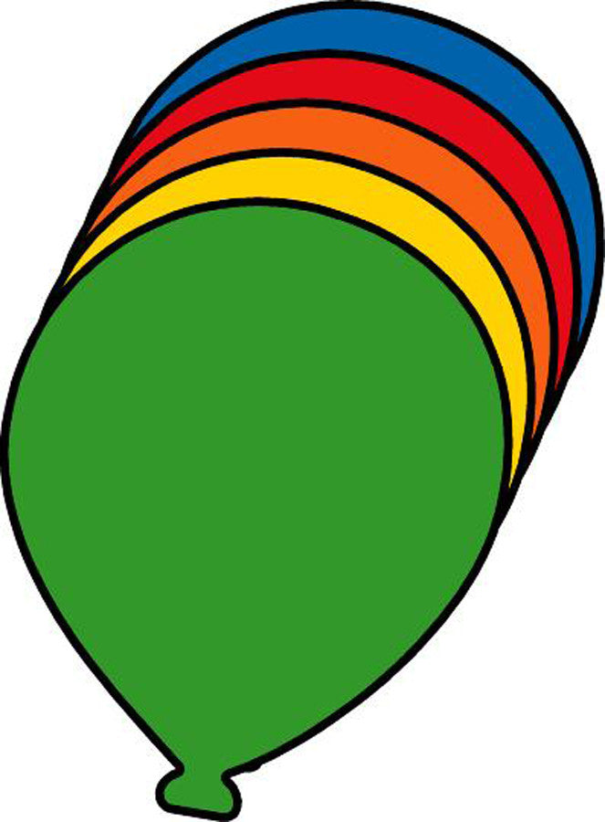 SHAPES ETC. Balloon Assorted Color Creative Cut-Outs- 3"
