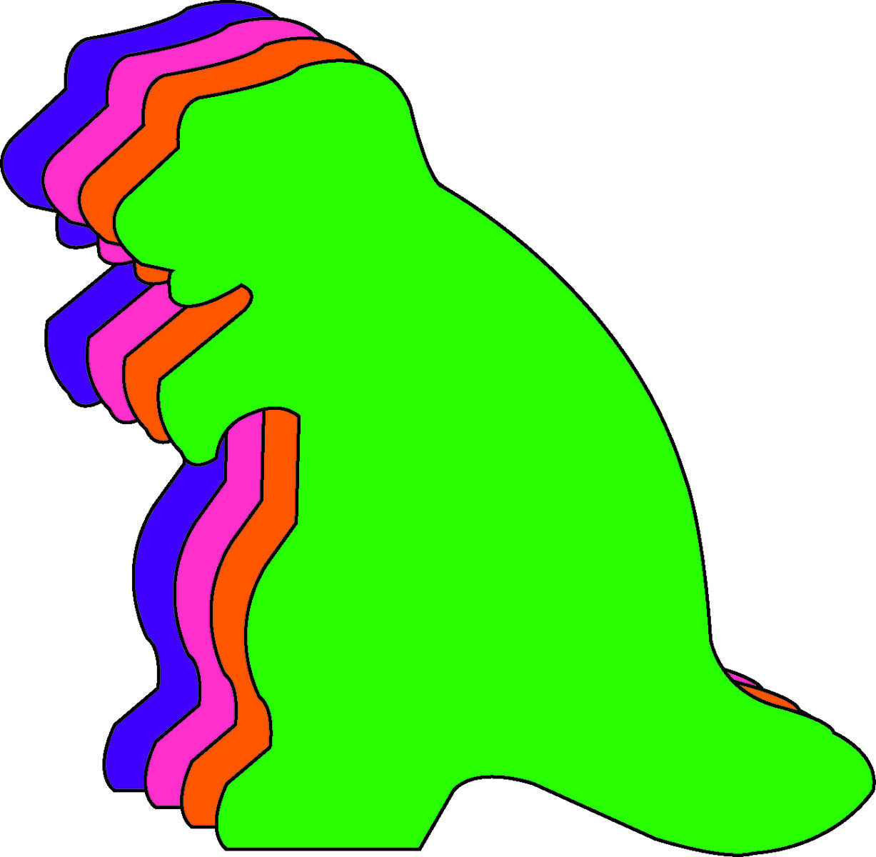SHAPES ETC. Small Assorted Color Creative Foam Cut-Outs - Dinosaur