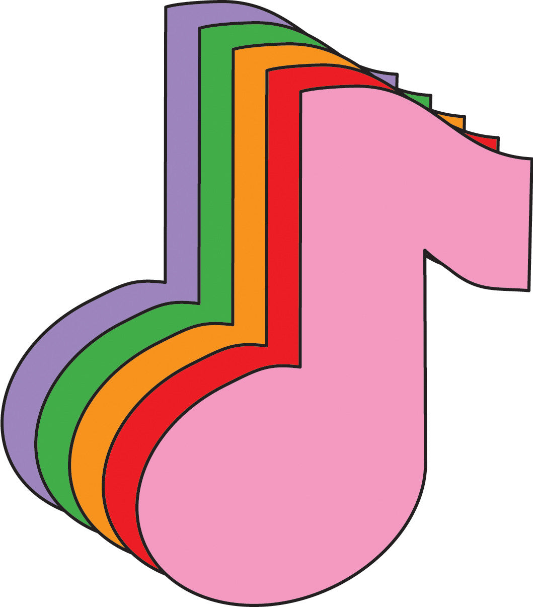 SHAPES ETC. Music Note Assorted Color Creative Cut-Outs- 3”