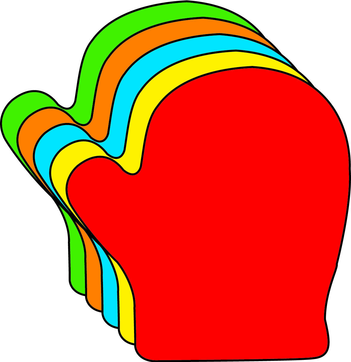 SHAPES ETC. Small Assorted Color Creative Foam Cut-Outs - Mitten