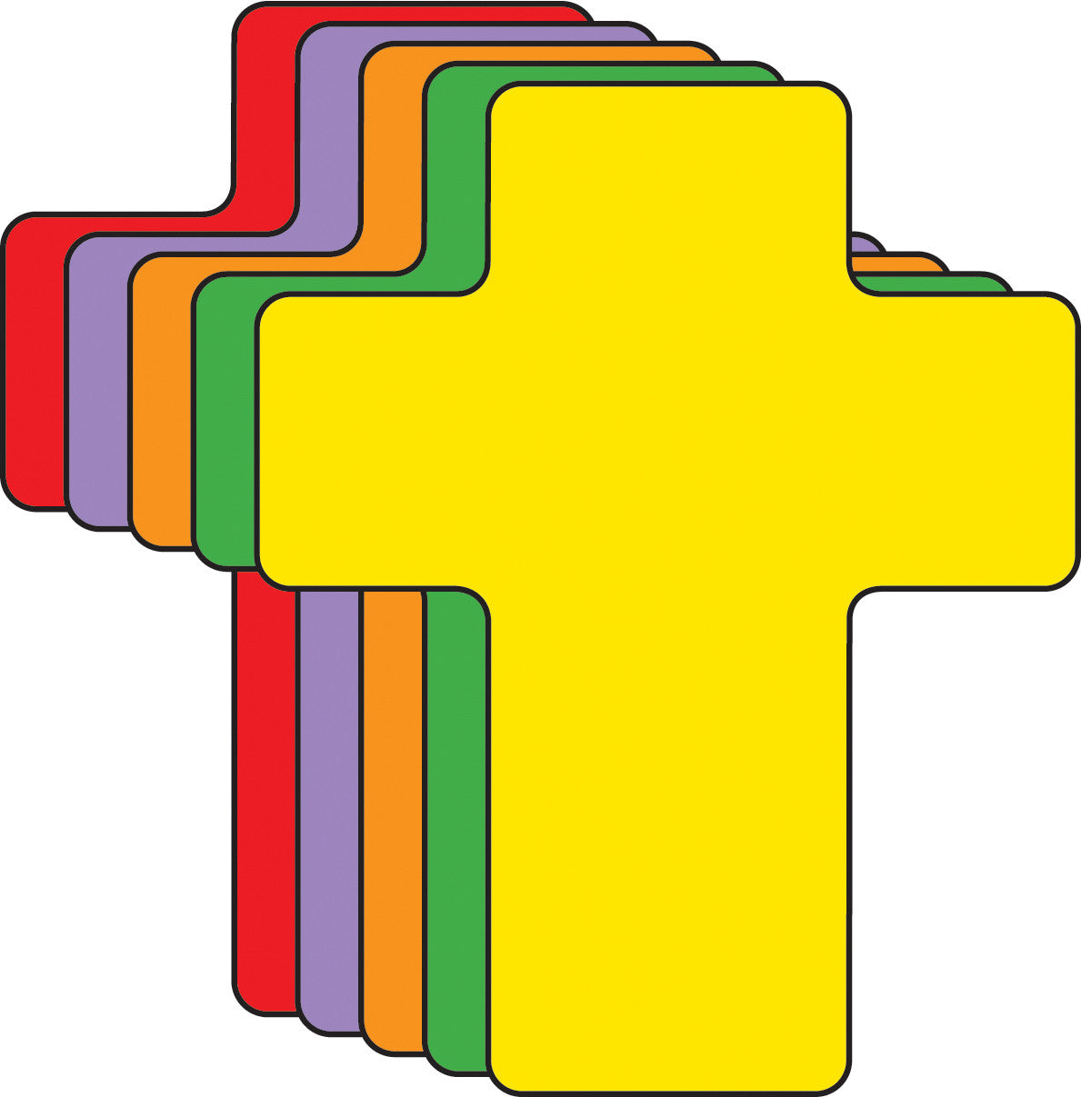 SHAPES ETC. Cross Foam Assorted Color Creative Cut- 3”