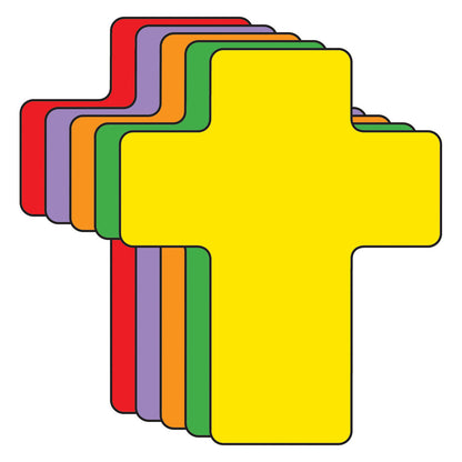 SHAPES ETC. Cross Assorted Color Creative Cut-Outs- 3”