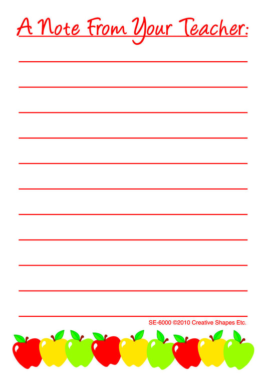 SHAPES ETC. Notes & Quotes - Teacher Note