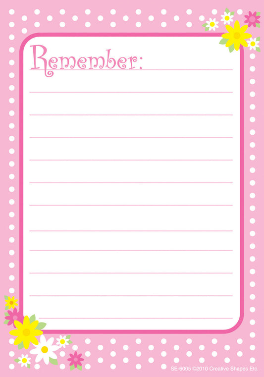 SHAPES ETC. Notes & Quotes - Remember Pink Polka Dots