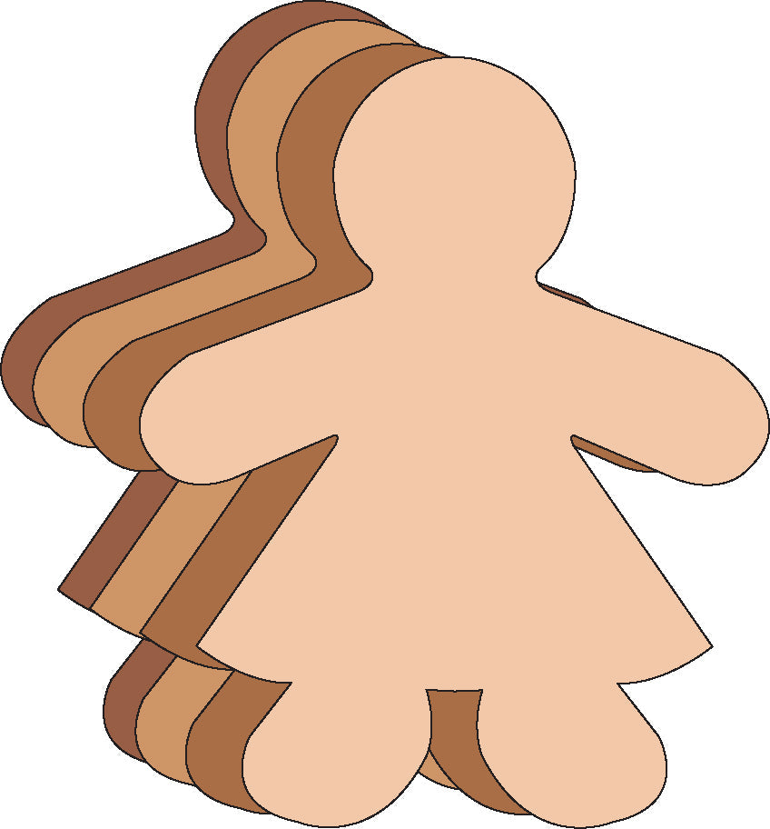 SHAPES ETC. Girl Multicultural Creative Cut-Outs- 3”