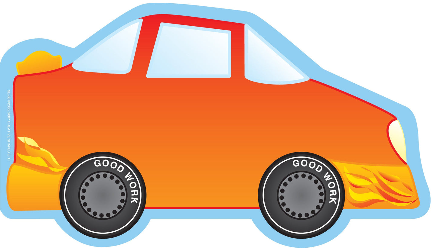 SHAPES ETC.  Large Notepad - Race Car