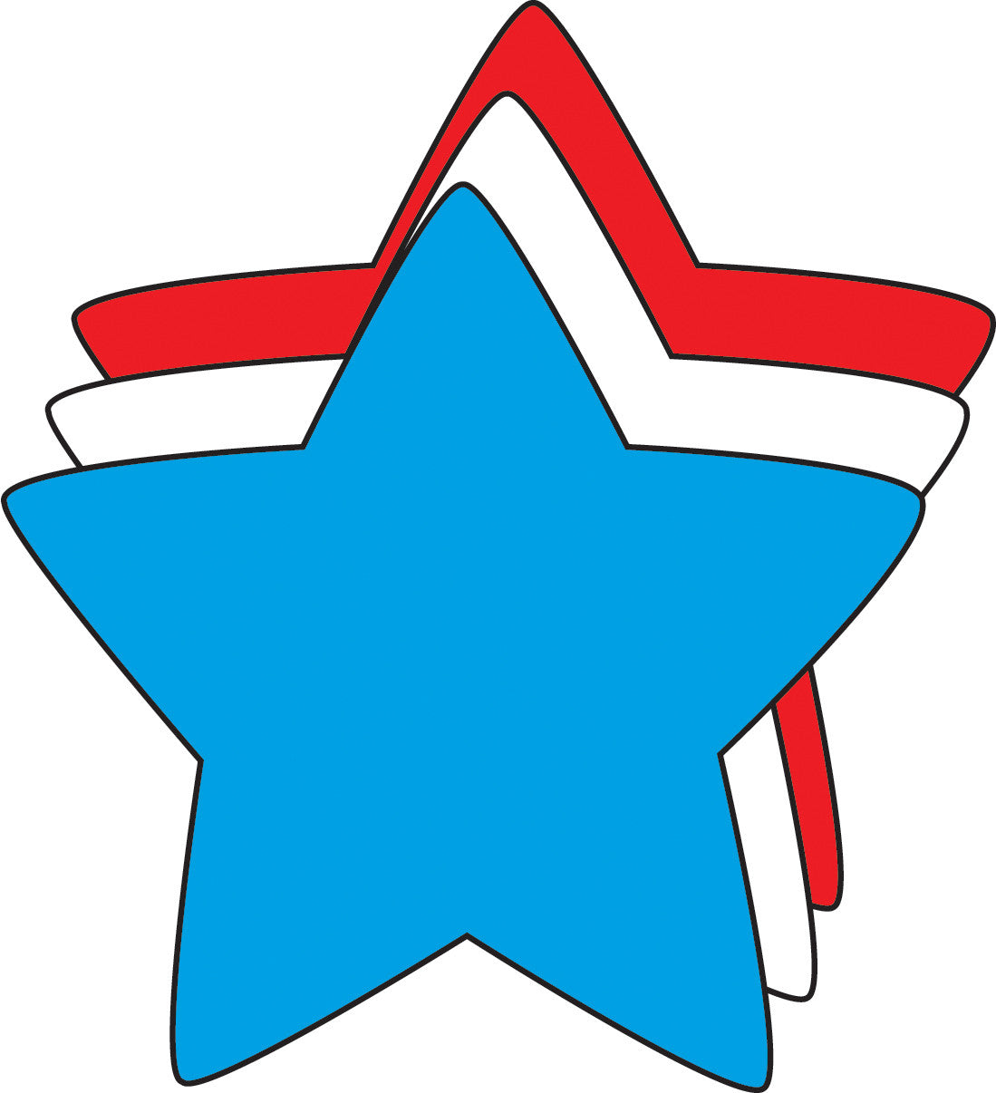 SHAPES ETC. Small Tri Color Creative Foam Cut-Outs - Star