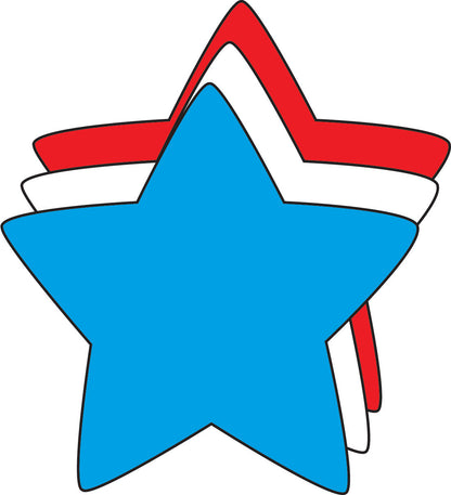 SHAPES ETC. Star Tri-Color Creative Cut-Outs- 3”