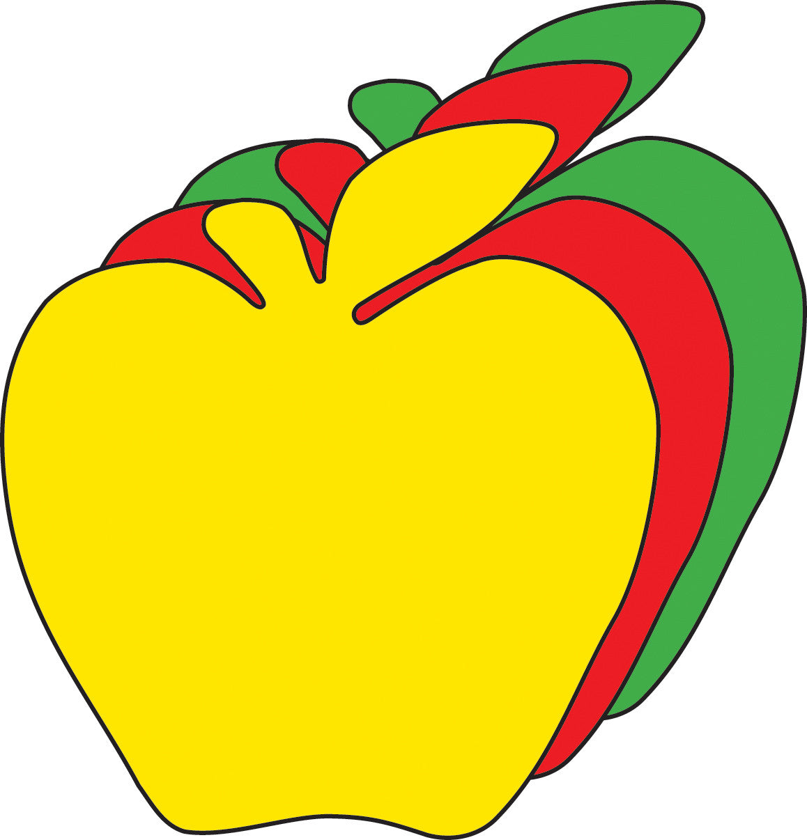 SHAPES ETC. Apple Tri-Color Creative Cut-Outs- 3”
