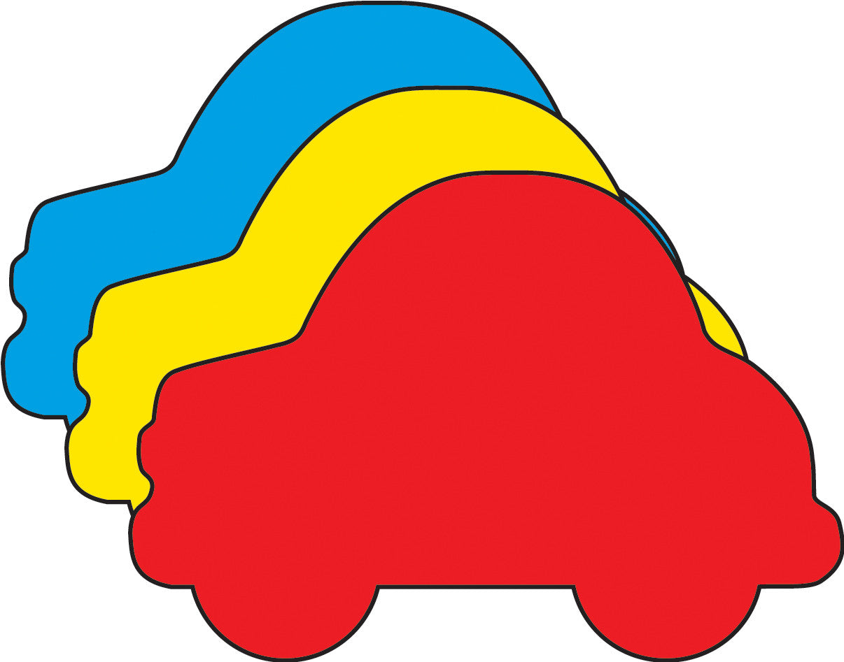 SHAPES ETC. Car Tri-Color Creative Cut-Outs- 3”
