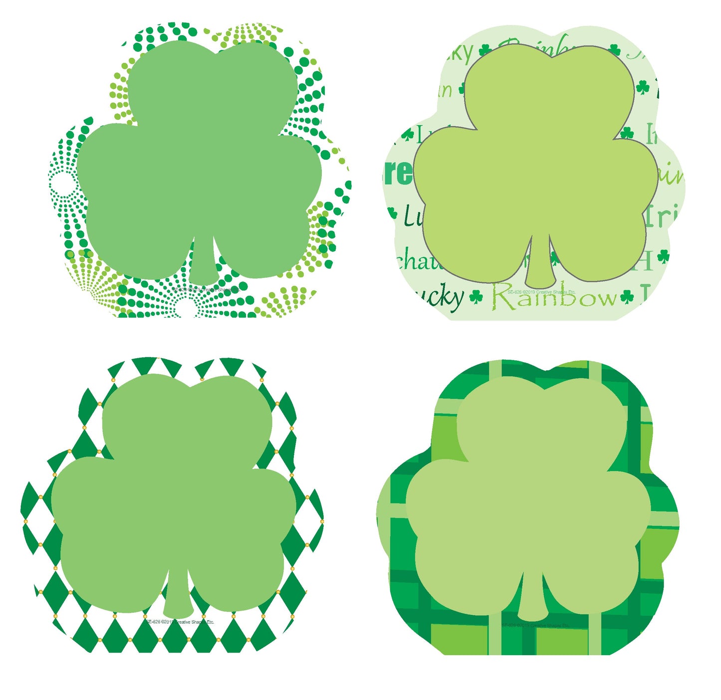 SHAPES ETC.  Mini Cardstock Accents - St. Patty's Shamrock Variety Pack