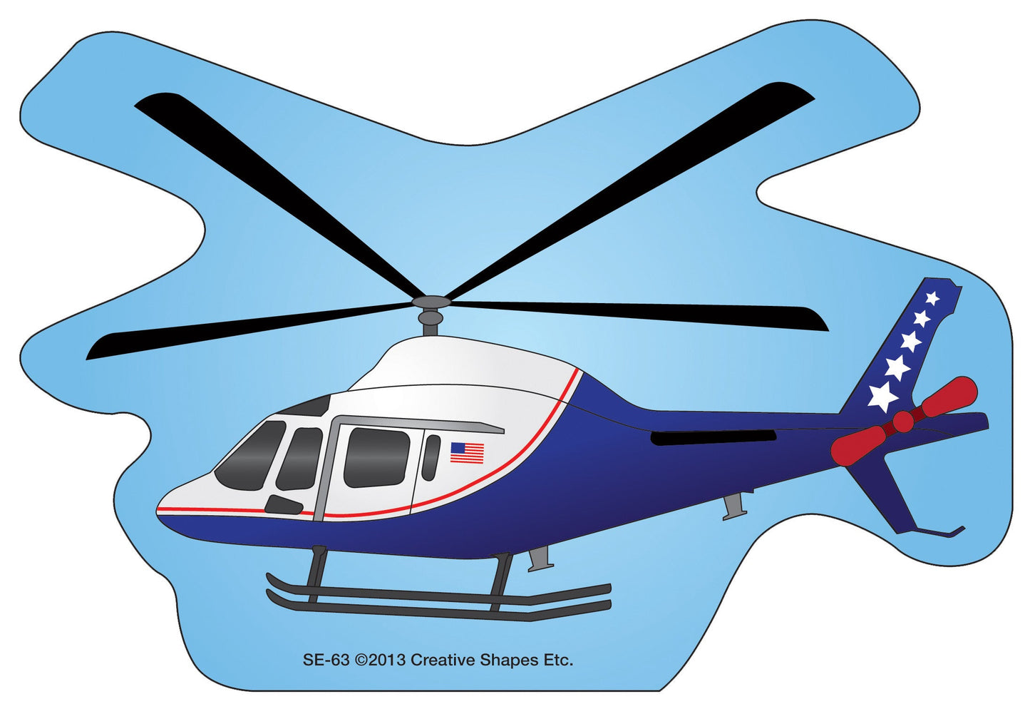 SHAPES ETC.  Large Notepad - Helicopter