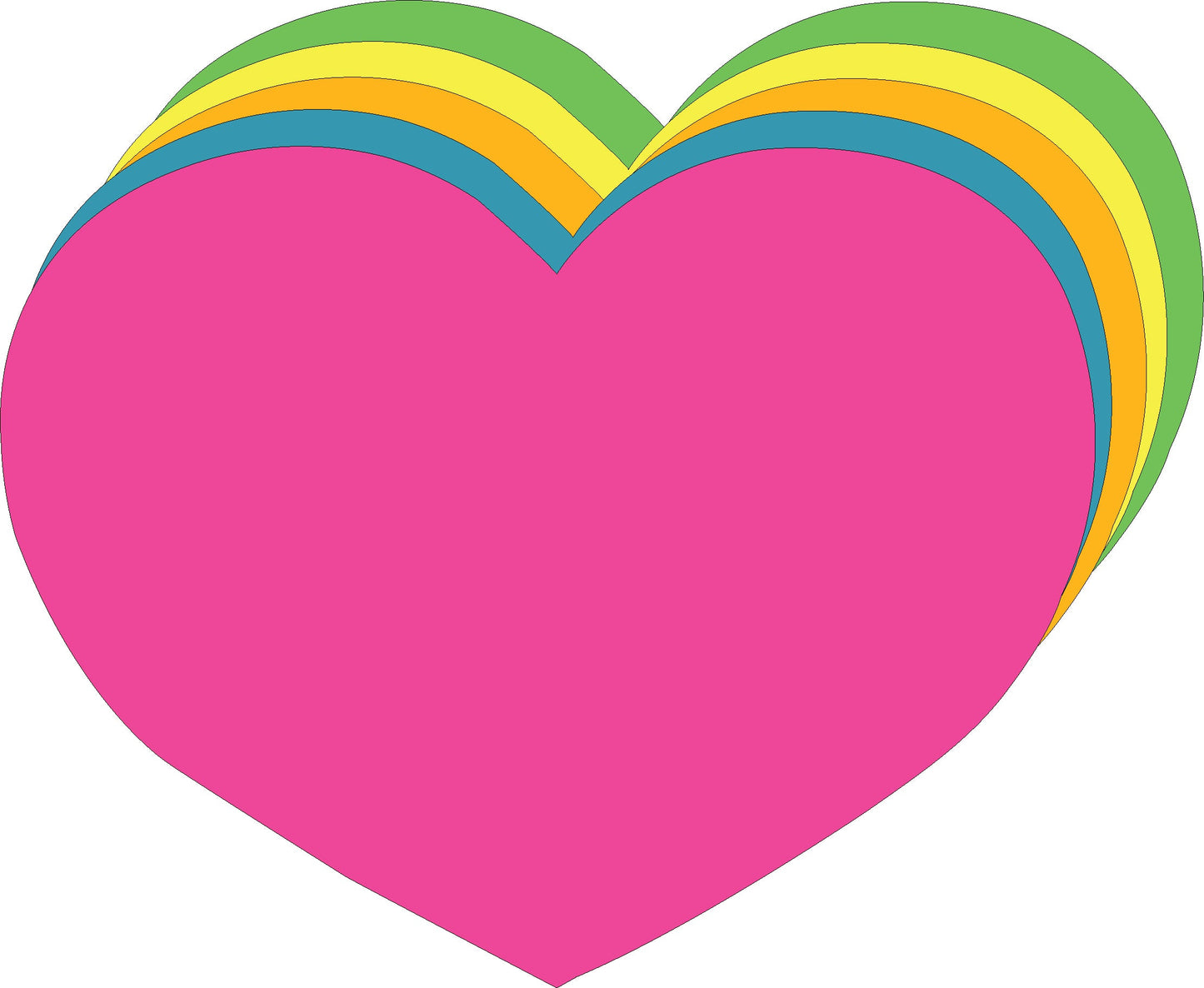 SHAPES ETC. Heart Bright Neon Assorted Color Super Cut-Outs- 8” x 10”