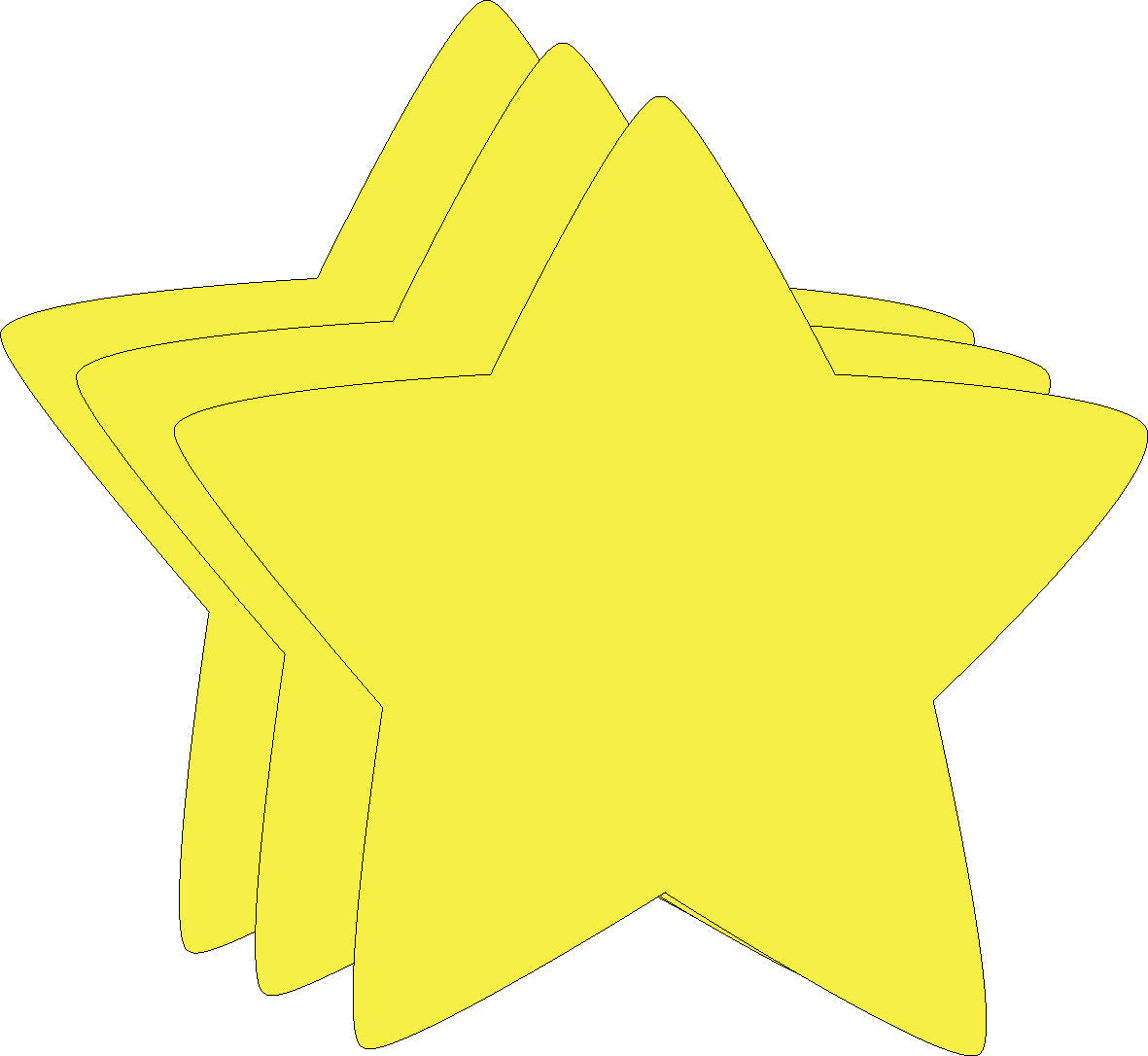 SHAPES ETC.  Star Bright Neon Single Color Large Cut-Outs- 5.5” x 5.5”