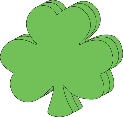SHAPES ETC.  Shamrock Bright Neon Single Color Large Cut-Outs- 5.5” x 5.5”