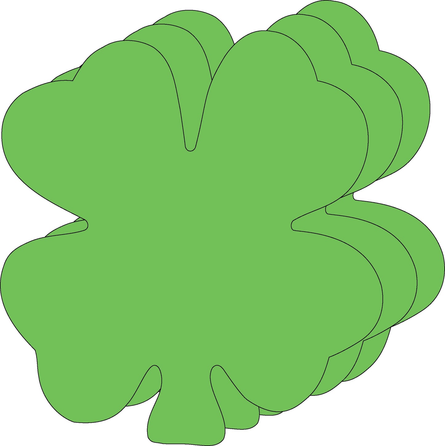 SHAPES ETC. Four Leaf Clover Bright Neon Single Color Super Cut-Outs- 8.75” x 9.5"