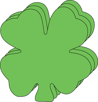 SHAPES ETC. Four Leaf Clover Bright Neon Single Color Small Cut-Outs- 3” x 3”