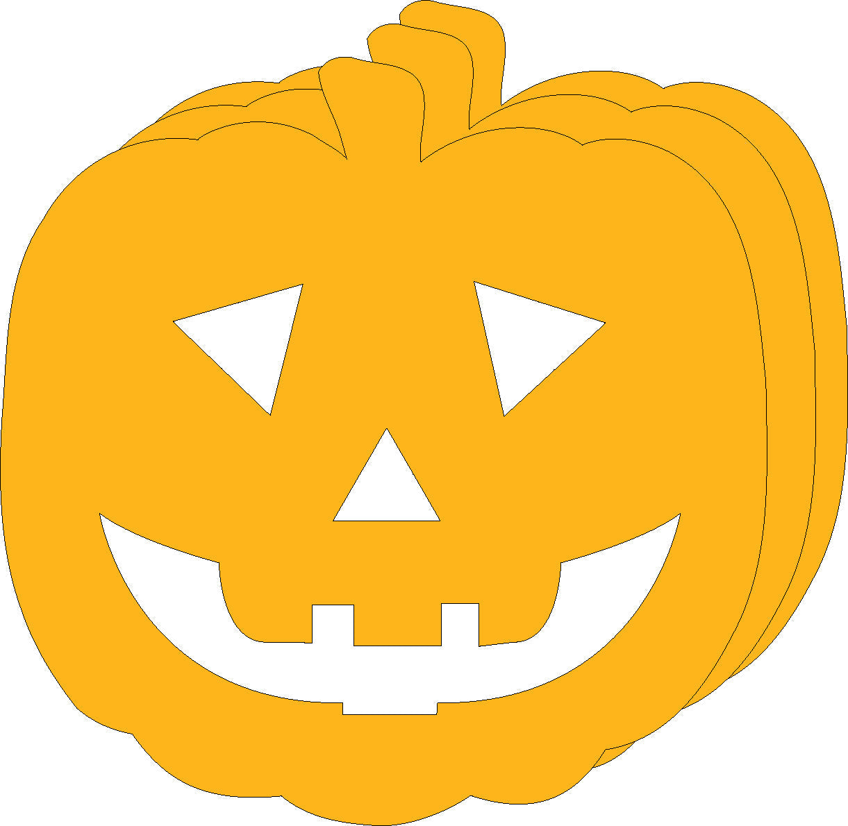SHAPES ETC.  Jack O Lantern Bright Neon Single Color Large Cut-Outs- 5.5” x 5.5”